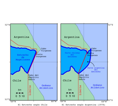 límite oriental del Estrecho de Magallanes,
